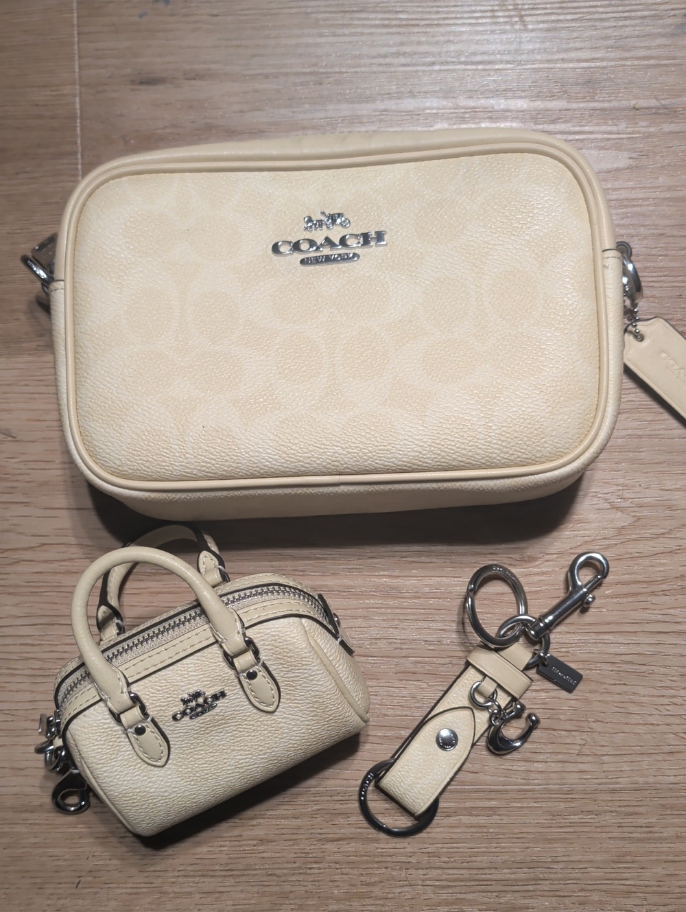 Coach Accessories Set; Rowan Charm, Trigger Snap, Mini Jaime Camera Bag